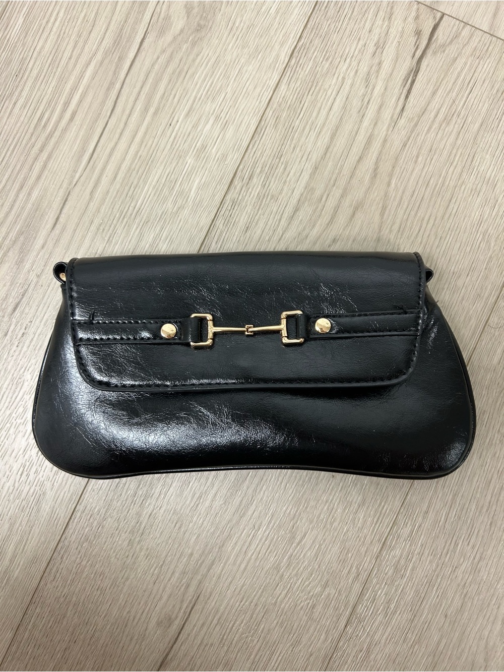 Women’s Black Faux Leather Shoulder Bag